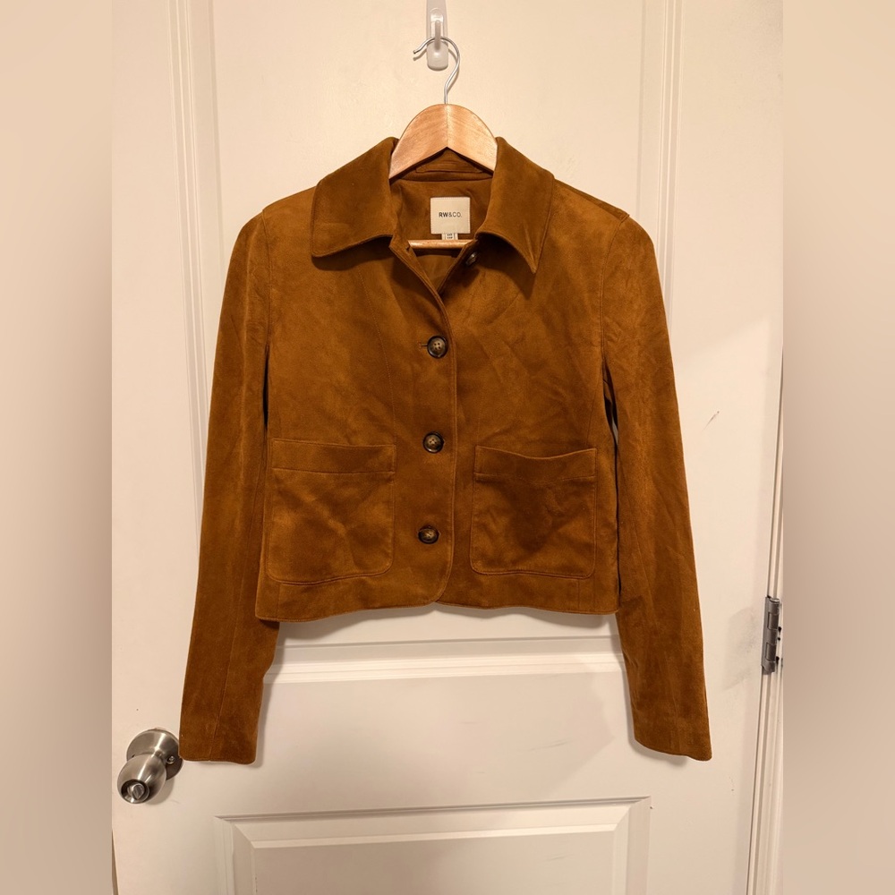 RW&CO. Tan Suede Women's Blazer - Picture 2 of 8